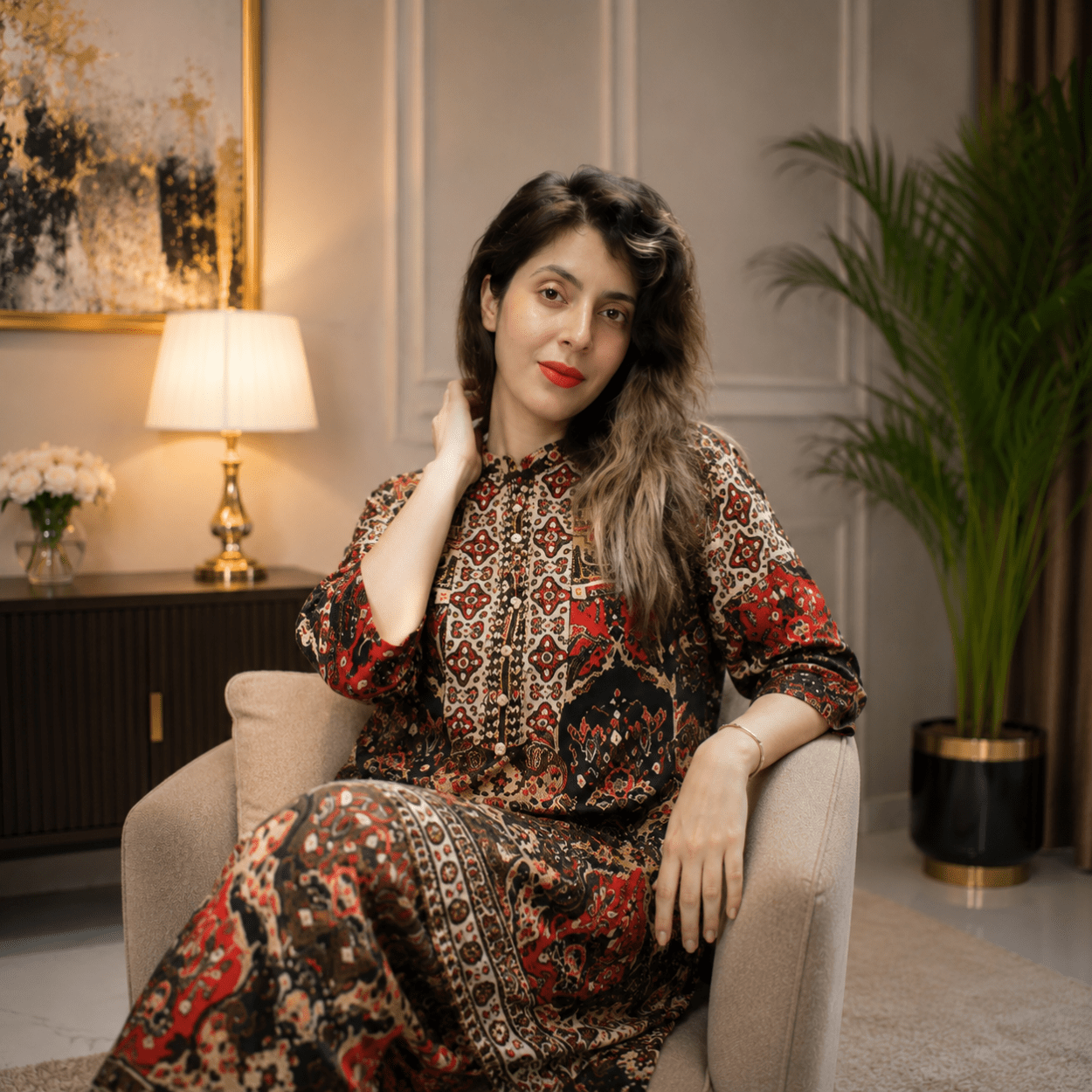 Women's Multicolor Ethnic Printed Co-Ord Set