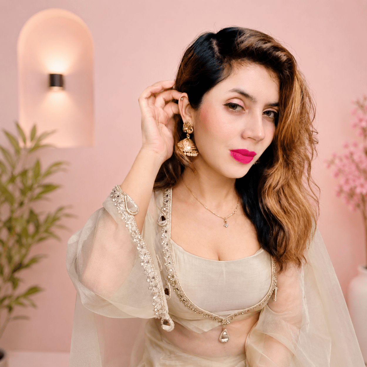 Women's Three piece Kurti with Blouse and Pant - Image 3