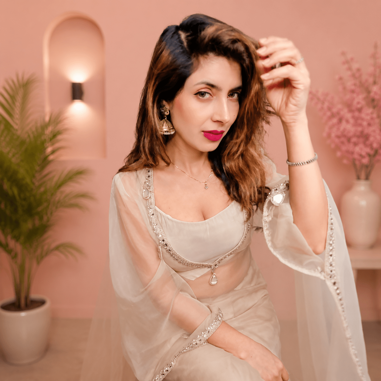 Women's Three piece Kurti with Blouse and Pant - Image 2